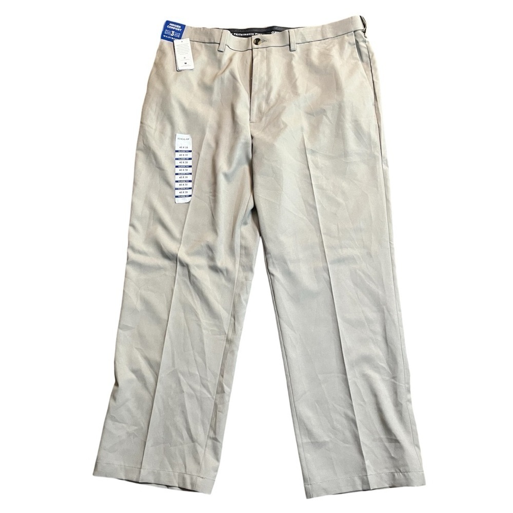 Haggar Men's Cool Right Performance Flex Solid Classic Pants, Size 40 x 30
